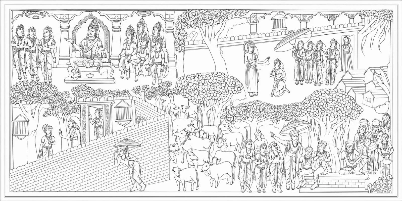 Padmasambhava meets Princess Mandarava in the garden of Zahor